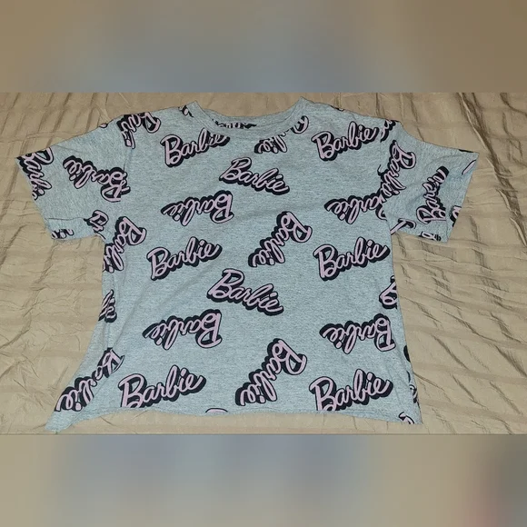 Barbie Gray Logo Tee Girls XS - Picture 2 of 4